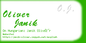 oliver janik business card